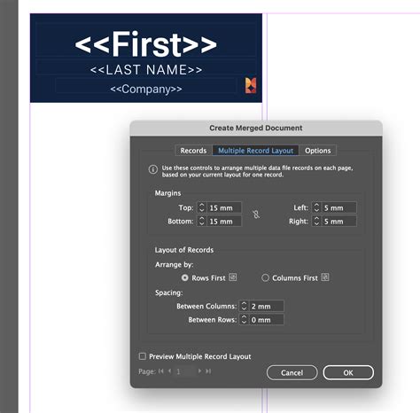 indesign data merge multiple records.